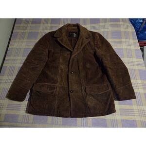 Vintage Sears Coat Suede Leather Western Jacket Sherpa Marlboro Man Mens 42 Reg